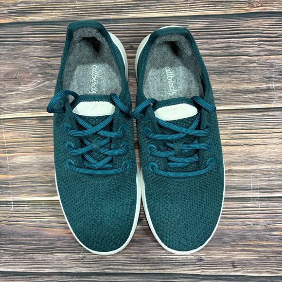 Allbirds Women's Tree Runner's Green Athletic Wool Shoes - Picture 7 of 8
